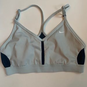 Women’s teal and navy blue sports bra
